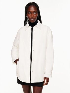 Babaton Merit Jacket - Insulated Vegan Down shacket - white light birch colour